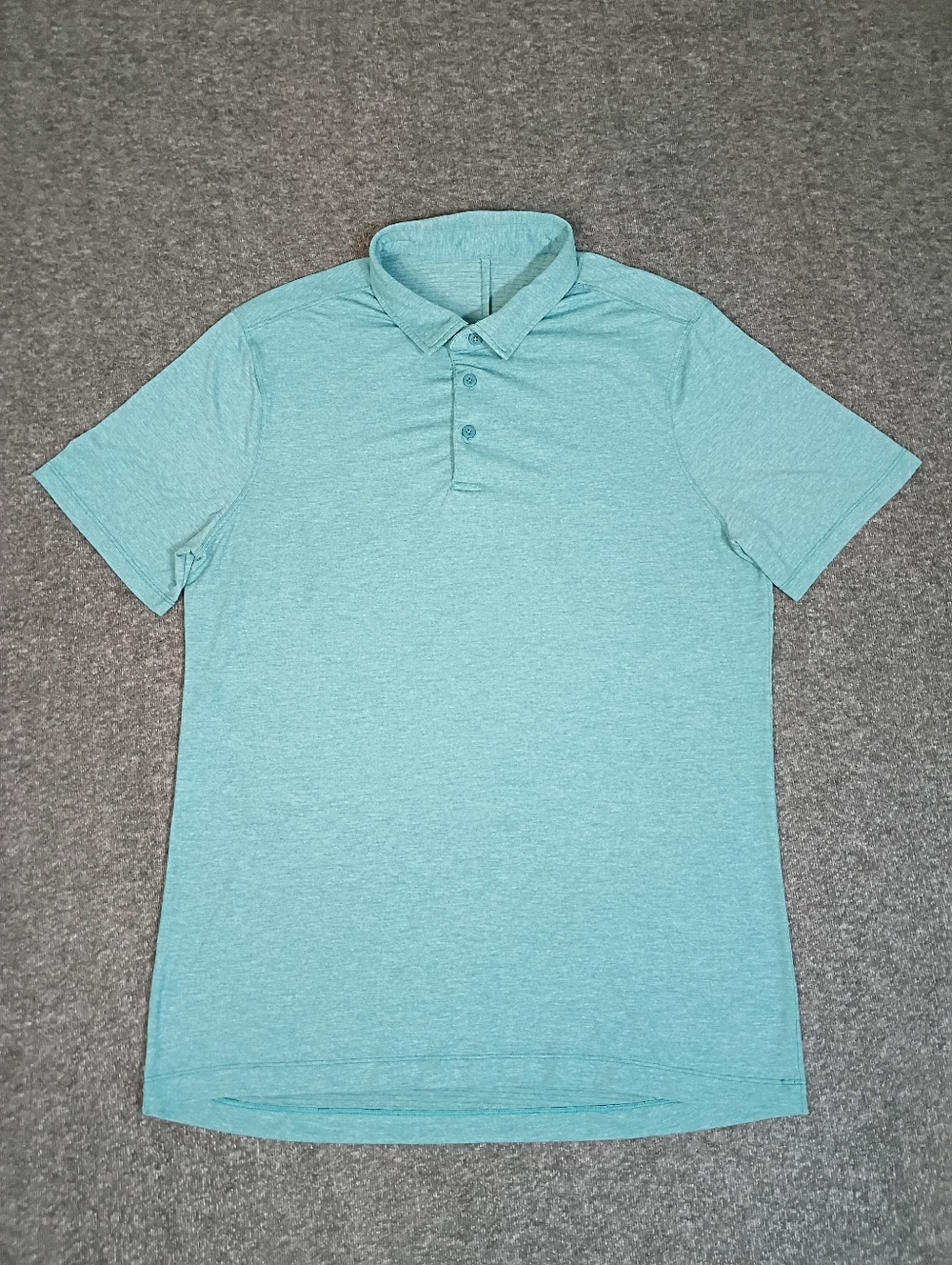 Lululemon Polo Shirt Mens Medium Aqua Heather Golf Performance Stretch